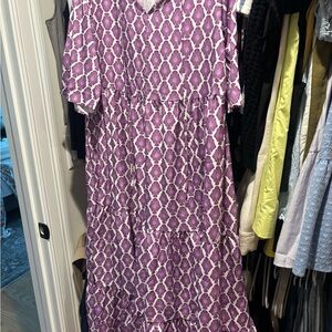 SHEIN Purple and White Maxi Dress